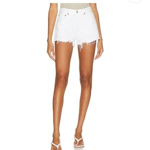 Agolde Parker Denim Shorts White
